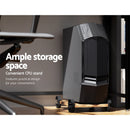 Artiss Computer Desk L - Shape CPU Stand Brown 147CM - RnR Galore