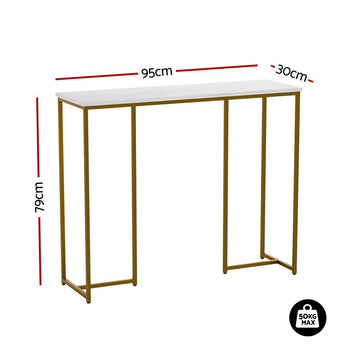 Artiss Console Table Marble Effect White&Gold - RnR Galore