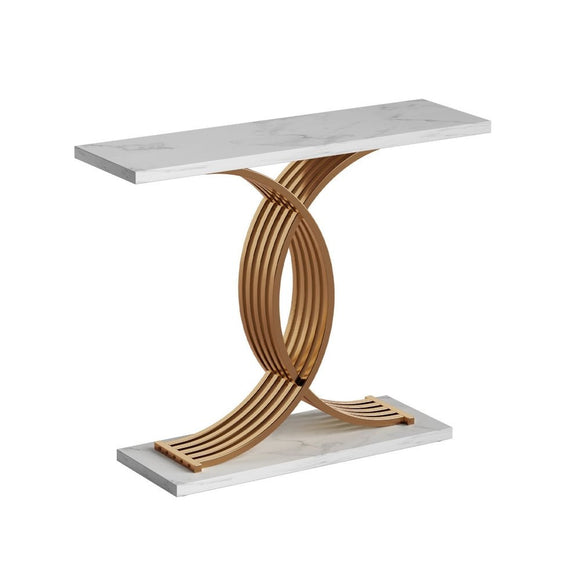 Artiss Console Table Marble Effect White&Gold - RnR Galore