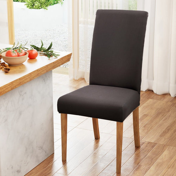Artiss Dining Chair Covers 6x Slipcovers Spandex Stretch Banquet Party Dark Grey - RnR Galore
