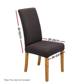 Artiss Dining Chair Covers 6x Slipcovers Spandex Stretch Banquet Party Dark Grey - RnR Galore