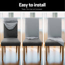 Artiss Dining Chair Covers 6x Slipcovers Spandex Stretch Banquet Wedding Grey - RnR Galore