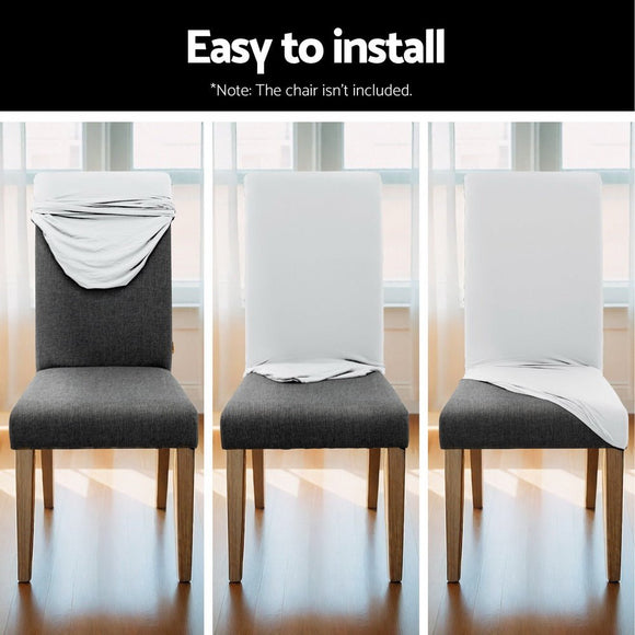 Artiss Dining Chair Covers 6x Slipcovers Spandex Stretch Banquet Wedding White - RnR Galore