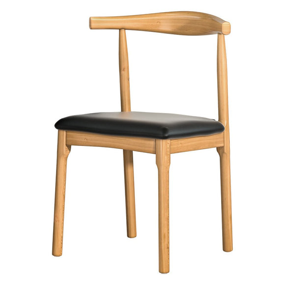 Artiss Dining Chair Rubber Wood Leather Seat Black - RnR Galore
