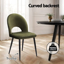 Artiss Dining Chairs Set of 2 Velvet Hollow Green - RnR Galore