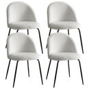 Artiss Dining Chairs Set of 4 Sherpa Boucle White - RnR Galore