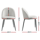 Artiss Dining Chairs Set of 4 Sherpa Boucle White - RnR Galore