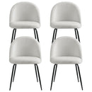 Artiss Dining Chairs Set of 4 Sherpa Boucle White - RnR Galore