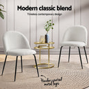 Artiss Dining Chairs Set of 4 Sherpa Boucle White - RnR Galore