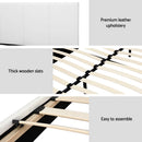 Artiss Double Bed Frame and BedStory Hybrid Mattress Bundle with Headboard White - RnR Galore