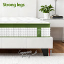 Artiss Double Bed Frame Platform White PVC Leather Hybrid Mattress Modern - RnR Galore