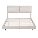 Artiss Double Bed Frame RGB LED Floating Beds Adjustable Headboard Beige White - RnR Galore