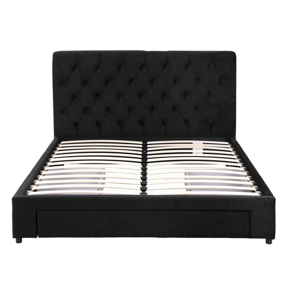 Artiss Double Bed Frame Storage Charging Station Upholstered 3 Drawers USB Type - C - RnR Galore