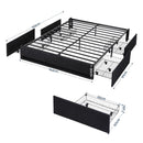 Artiss Double Bed Frame with Storage Drawers RGB Lights Charging Station Upholstered Fabric - RnR Galore