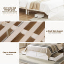 Artiss Double Bed Frame with Storage Drawers White Platform Bedframe with Bookcase Headboard Charging Station Led Light - RnR Galore