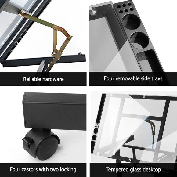 Artiss Drawing Desk Drafting Table Black - RnR Galore