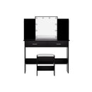 Artiss Dressing Table Set Stool 10 Led Bulbs Black Dulcea - RnR Galore