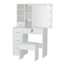 Artiss Dressing Table Set Stool 10 Led Bulbs White Dylan - RnR Galore