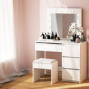 Artiss Dressing Table Set Stool 12 Led Bulbs White - RnR Galore