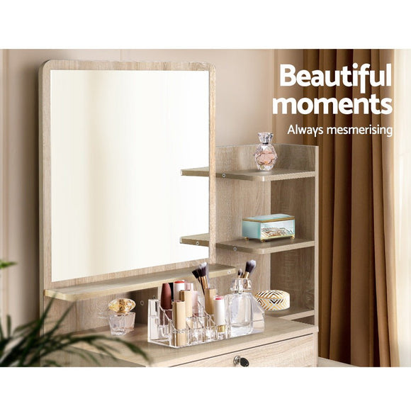 Artiss Dressing Table Stool Set 4 Drawers Oak - RnR Galore