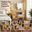 Artiss Dressing Table Vanity Desk Set LED Bulbs RGB Light Wood - RnR Galore