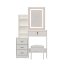 Artiss Dressing Table Vanity Desk Set Stool Led White - RnR Galore