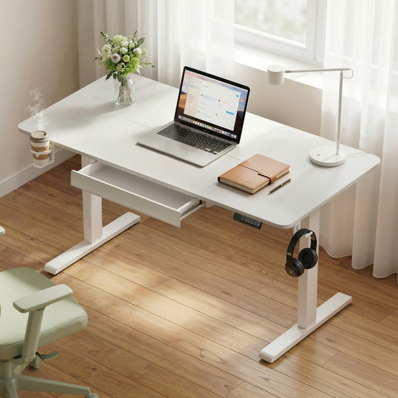 Artiss Electric Standing Desk 140cm Adjustable Height Motorised Home Office Desk Drawer - RnR Galore