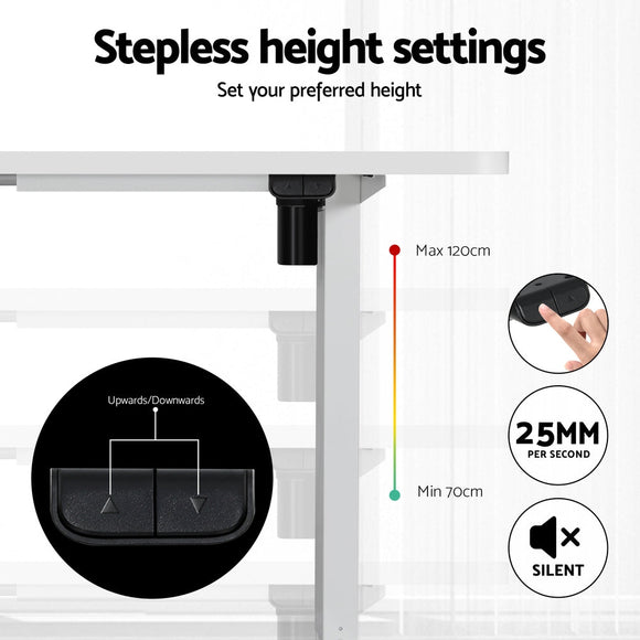 Artiss Electric Standing Desk with Storage Shelf Drawer Office Table 120CM - RnR Galore