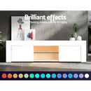 Artiss Entertainment Unit TV Cabinet LED 130cm White Angus - RnR Galore