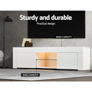 Artiss Entertainment Unit TV Cabinet LED 130cm White Angus - RnR Galore