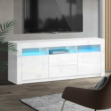 Artiss Entertainment Unit TV Cabinet LED 160cm White Anna - RnR Galore