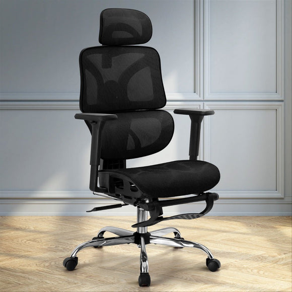 Artiss Ergonomic Office Chair Footrest Black - RnR Galore
