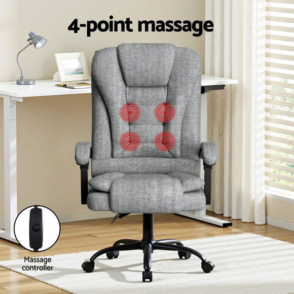 Artiss Executive Office Chair 4 - Point Massage Adjustable Ergonomic Recline Back - RnR Galore