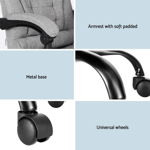 Artiss Executive Office Chair 4 - Point Massage Adjustable Ergonomic Recline Back - RnR Galore