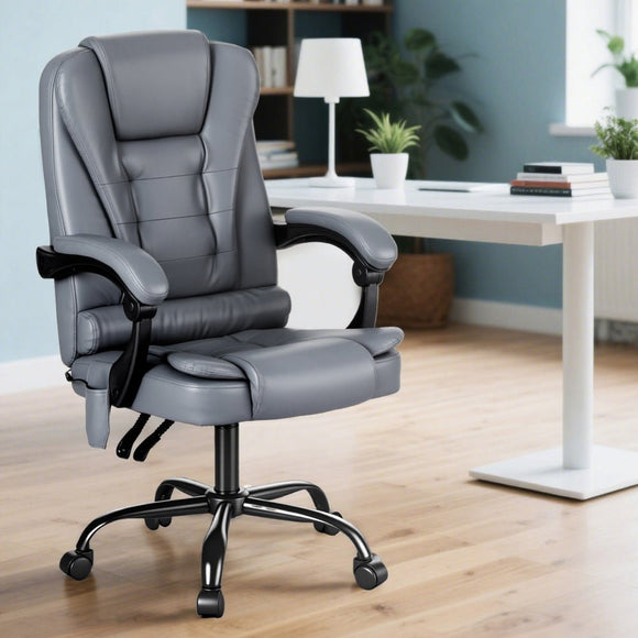 Artiss Executive Office Chair 4 - Point Massage Adjustable Ergonomic Recline PU - RnR Galore