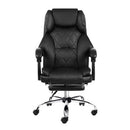 Artiss Executive Office Chair Leather Footrest Black - RnR Galore