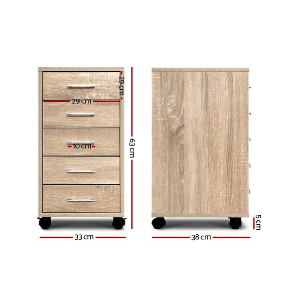Artiss Filing Cabinet 5 Drawer Office Storage Organiser - RnR Galore