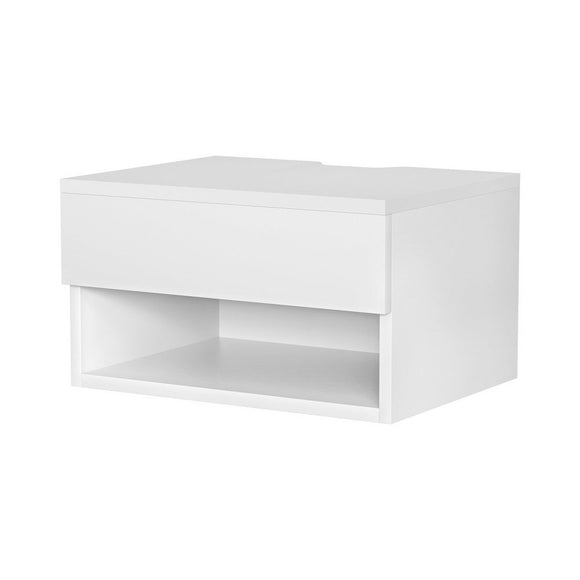 Artiss Floating Bedside Table Nightstand Drawer White - RnR Galore