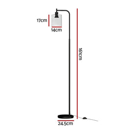 Artiss Floor Lamp Light Stand Modern Home Living Room Office Reading Glass Shade Black - RnR Galore
