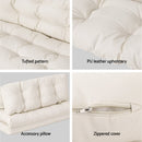 Artiss Floor Lounge Sofa Bed 2 Seater Pillow Leather White - RnR Galore