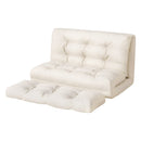 Artiss Floor Lounge Sofa Bed 2 Seater Pillow Leather White - RnR Galore