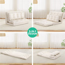 Artiss Floor Lounge Sofa Bed 2 Seater Pillow Leather White - RnR Galore