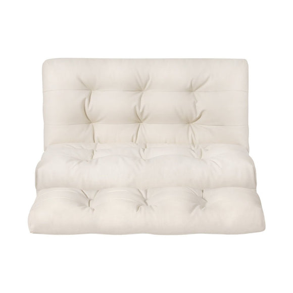 Artiss Floor Lounge Sofa Bed 2 Seater Pillow Leather White - RnR Galore