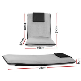 Artiss Floor Lounge Sofa Bed Couch Recliner Chair Folding Chair Cushion Grey - RnR Galore