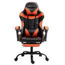 Artiss Gaming Office Chair Executive Computer Leather Chairs Footrest Orange - RnR Galore