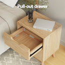 Artiss Gas Lift Queen Bed Frame with Bedside Table Set Boucle Fabric Upholstered Platform Bed Nightstand - RnR Galore