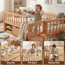 Artiss Kids Single Bed Frame with 3 Storage Drawer Montessori Bed for Toddler Natural - RnR Galore