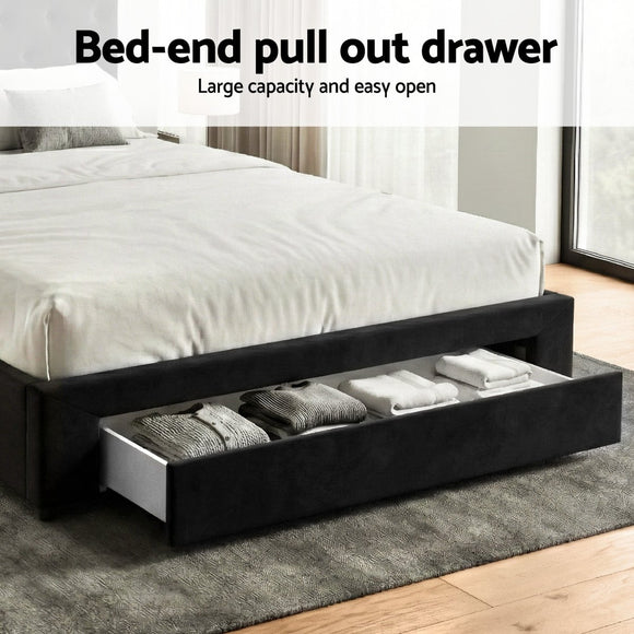 Artiss King Bed Frame Storage Charging Station Upholstered 3 Drawers USB Type - C - RnR Galore