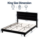 Artiss King Bed Frame Upholstered Platform Base with Geometric Headboard Black Velvet - RnR Galore