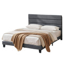 Artiss King Bed Frame Upholstered Platform Base with Geometric Headboard Charcoal Grey Linen Wood Slats for Modern Bedroom Furniture Home Decor - RnR Galore